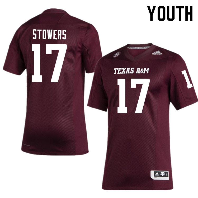 Youth #17 Eli Stowers Texas A&M Aggies College Football Jerseys Sale-Maroon